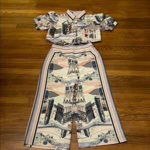 Stylish Women's Printed Two-Piece Set